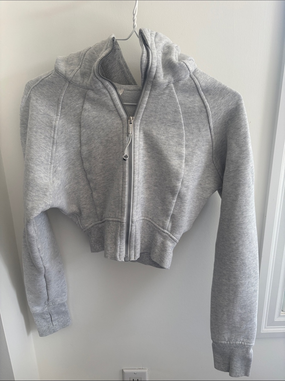 lululemon athletica Light Gray Cropped Bomber Jacket